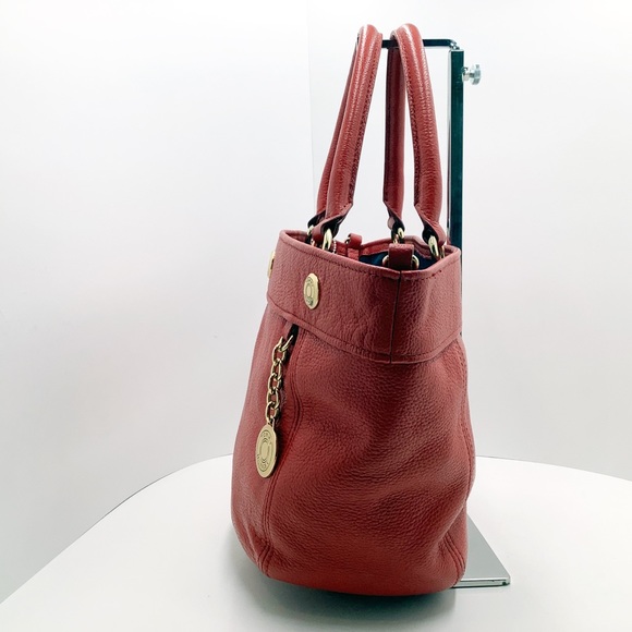 {Tommy Hilfiger} Red Leather Tote - Picture 3 of 8
